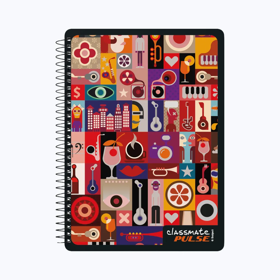 Classmate Single Line Spiral Notebook | 180 Pages | 30 x 21 cm | Assorted Design