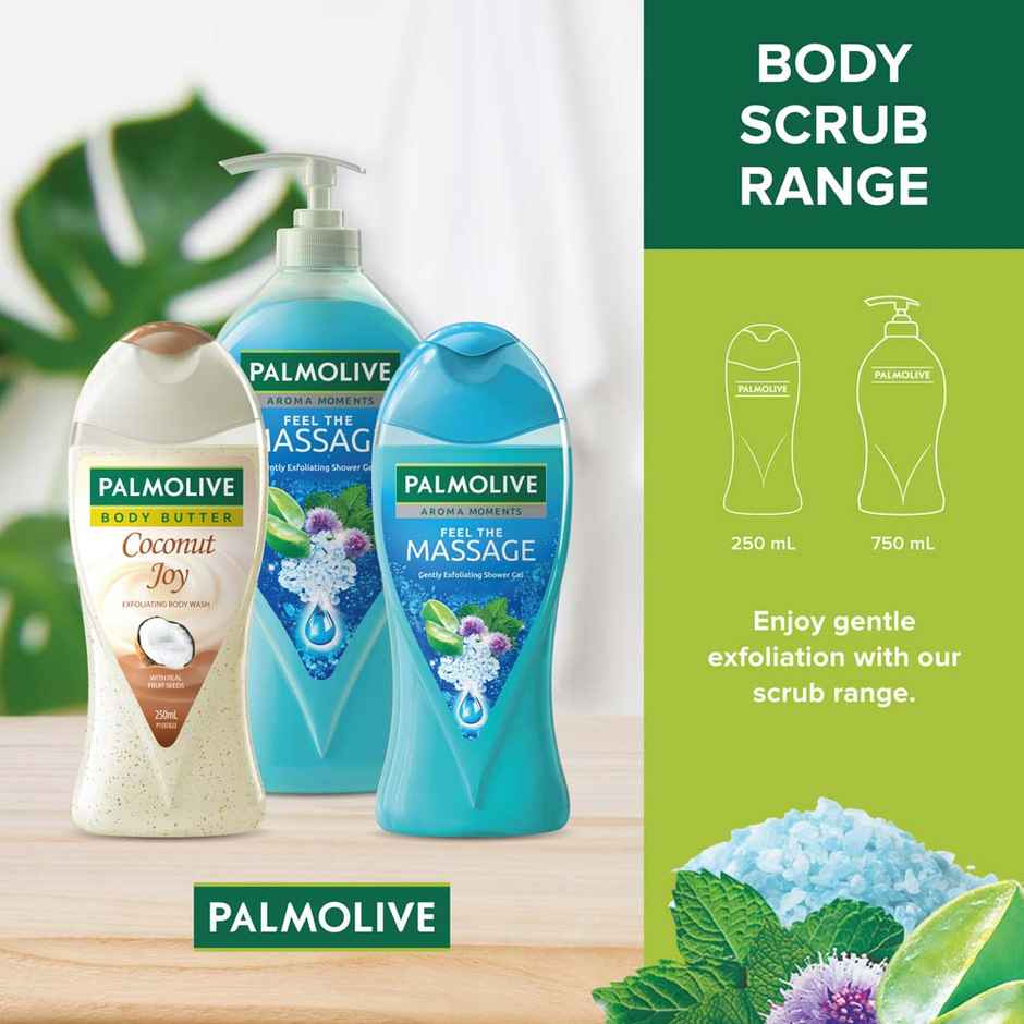 Palmolive Body Wash Feel The Massage Exfoliating Shower Gel With 100% Natural Thermal Minerals