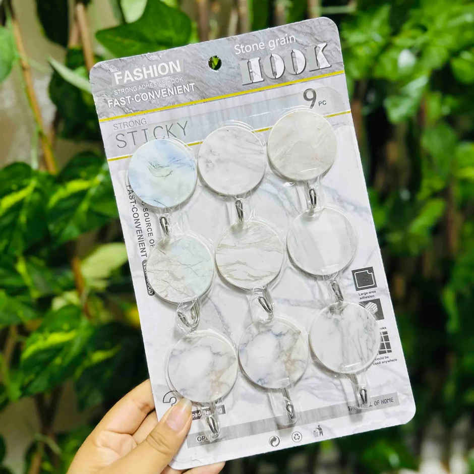 SE7EN Premium Marble Design Self Adhesive Wall Kitchen Hooks