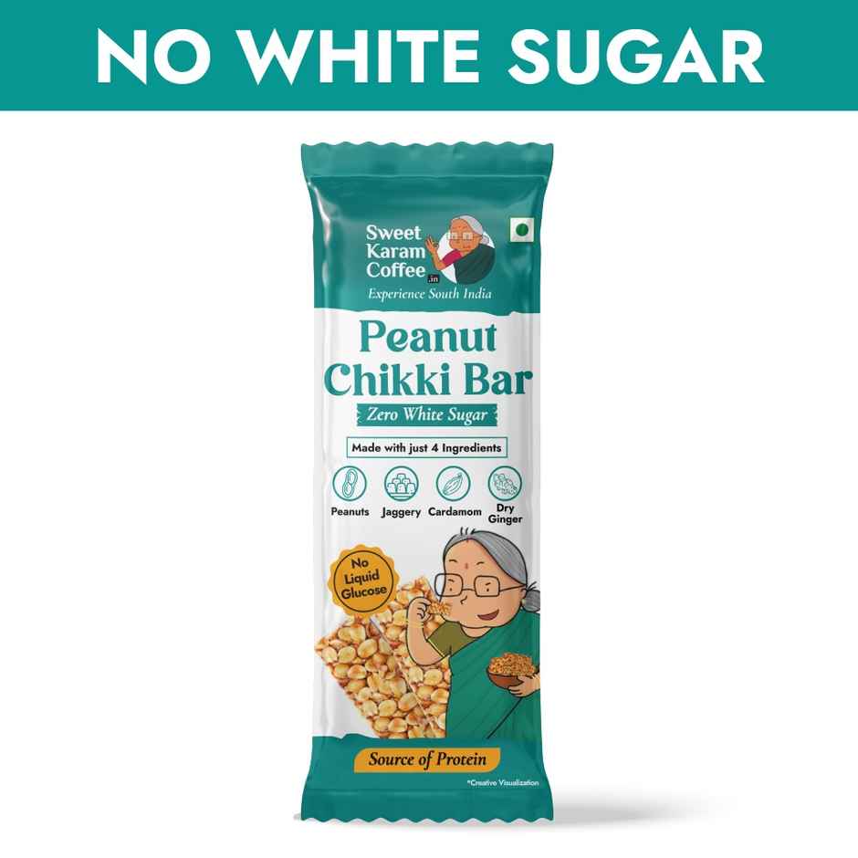 Sweet Karam Coffee Peanut Chikki Bar | No White Sugar