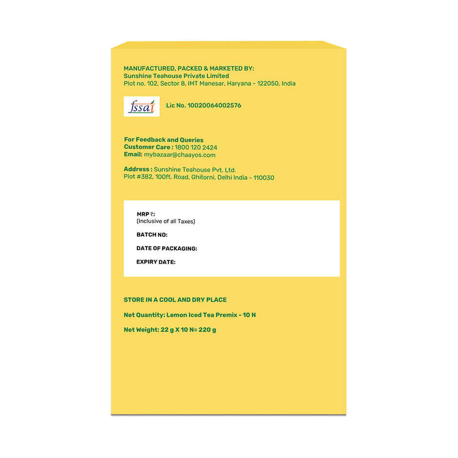 Chaayos Lemon Instant Ice Tea Premix