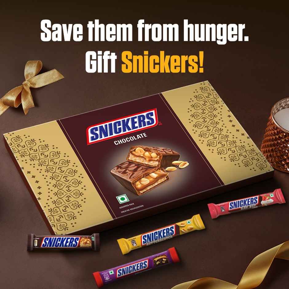 Snickers Gift Pack | 8 Bars | Peanut , Butterscotch, Berrywhip & Peanut Brownie Combo