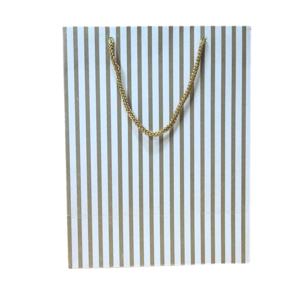 SE7EN Lines Design Gifting Paper Bag | Golden - L