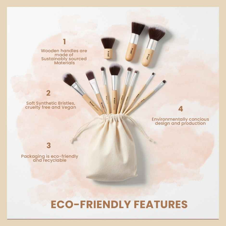 Bronson Professional bamboo makeup brush set - 11 pcs