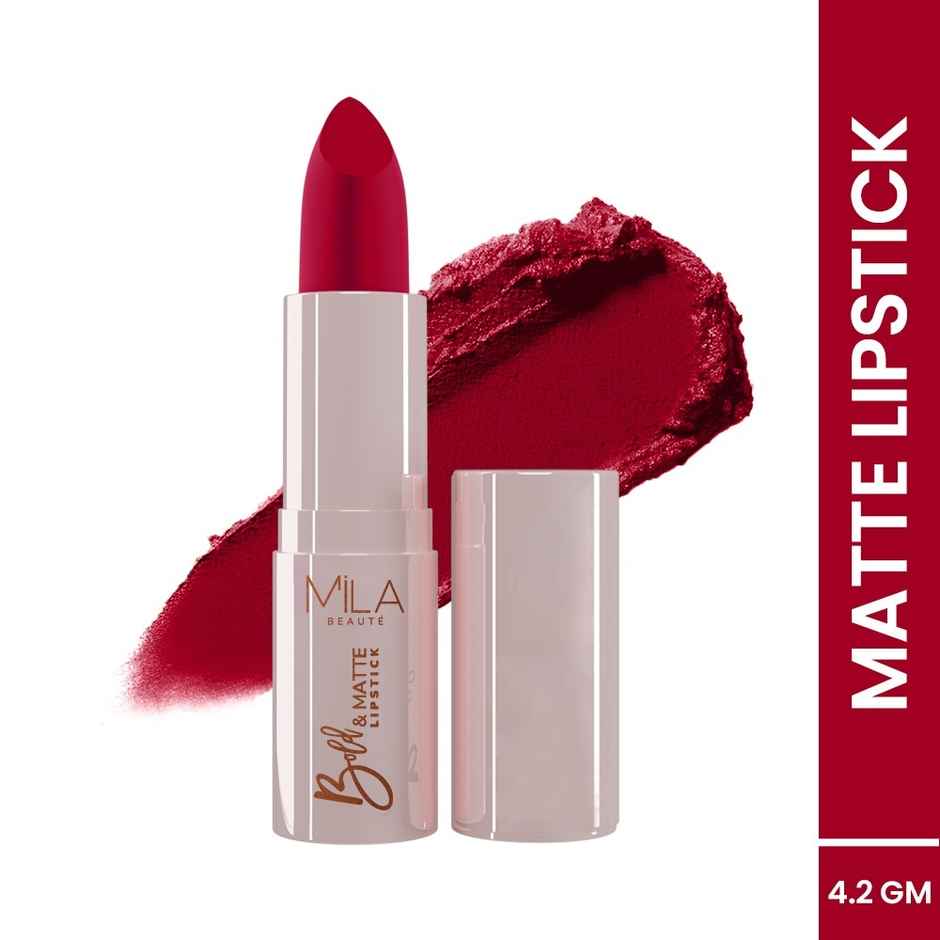 Mila Beaute Bold & Matte Lipstick Highly Pigmented & Soft Matte Finish - 04 Pillow Talk