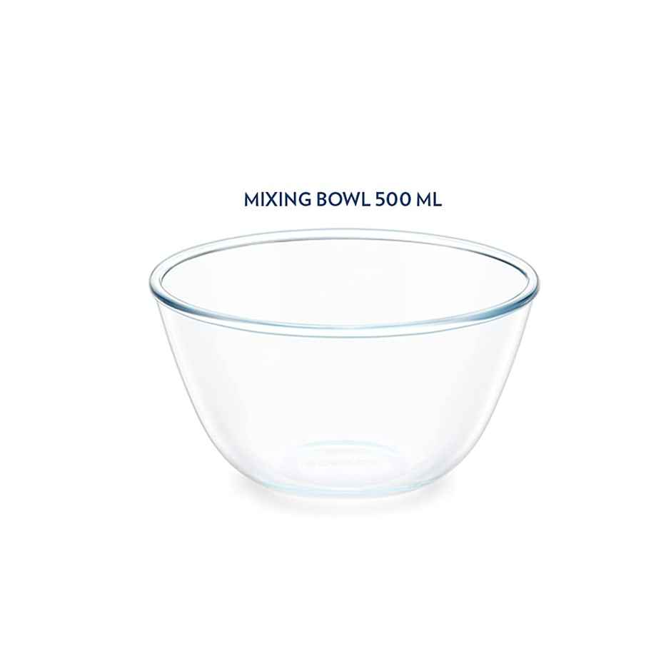 Borosil 500 ml Serving & Mixing Bowl with Lid, Borosilicate Glass Multipurpose Bowl