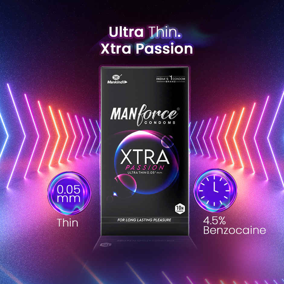 Manforce Xtra Passion Climax Delay Ultra Thin Condom (1pc) & Manforce Xtra Pleasure Climax Delay Dotted Condom (1pc) Combo