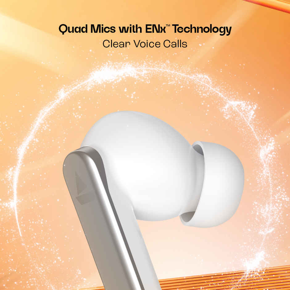 boAt Airdopes 301 TWS Earbuds With 75H Playtime | Quad Mics Enx Tech Beast Mode For Gaming | Arctic Whisper