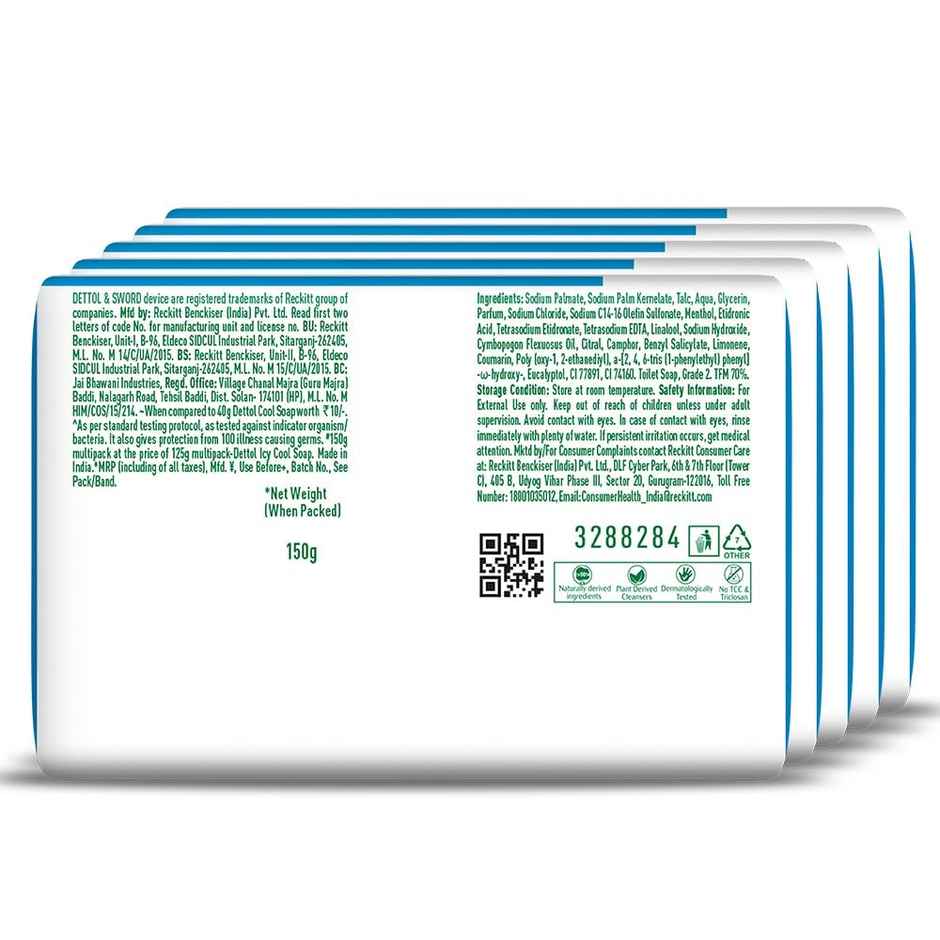 Dettol Icy Cool Bathing Soap Bar with 3X intense cooling