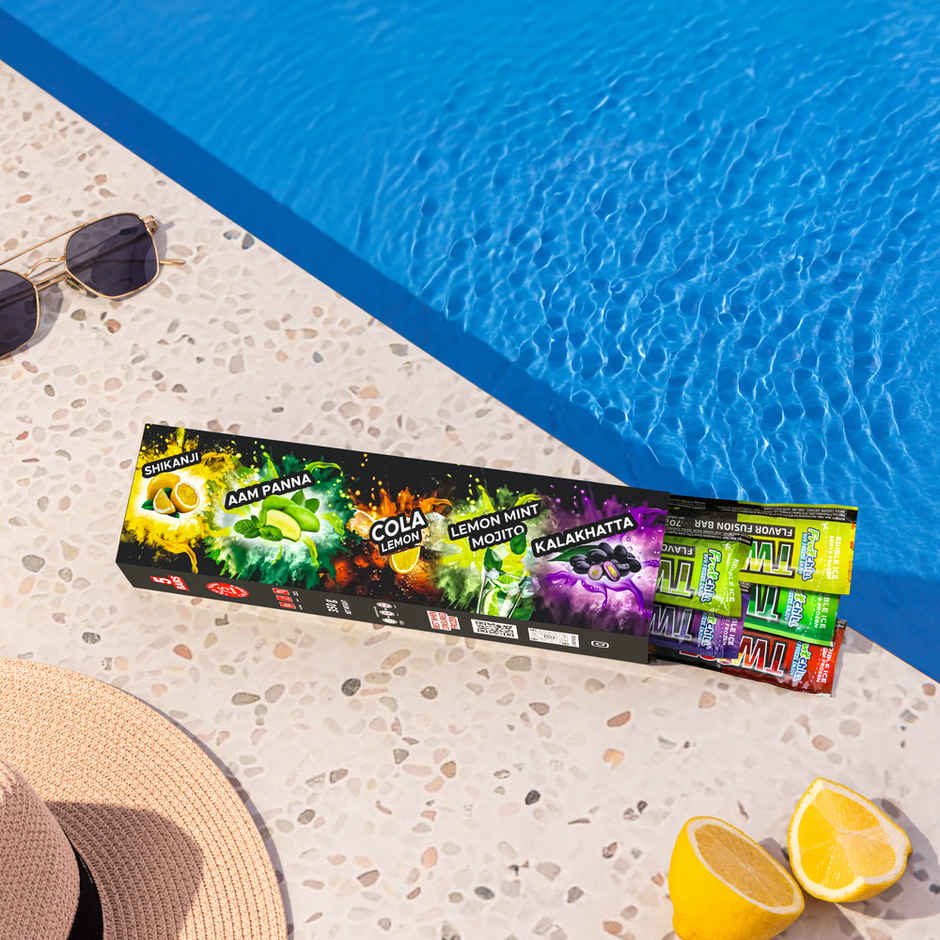 Fruitchill Twist Ice Pops/ Frozen Juice Bars Multipack- Cola Lemon, Kala Khatta, Aam Panna, Lemon Mint Mojito, Shikanji