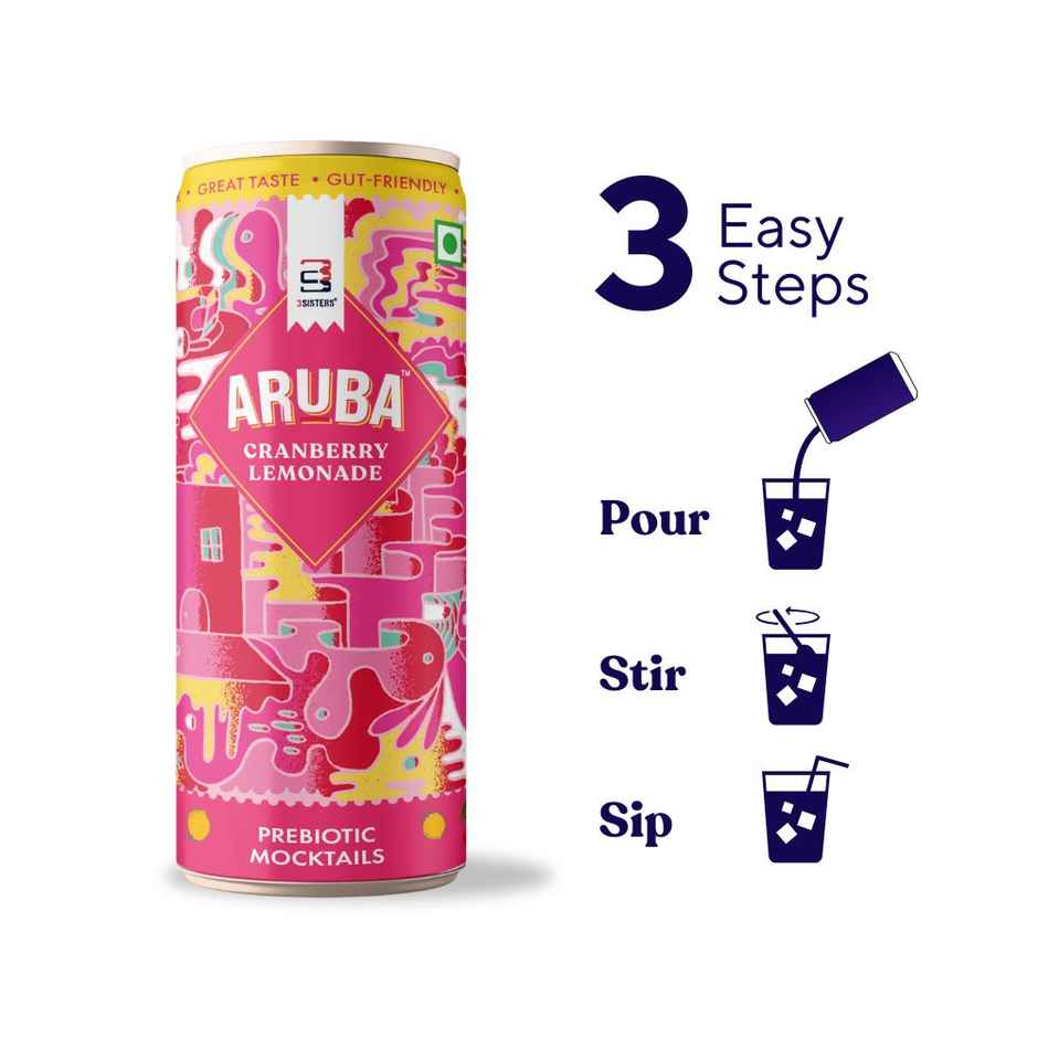Aruba - Cranberry Lemonade | Prebiotic Mocktail by 3Sisters