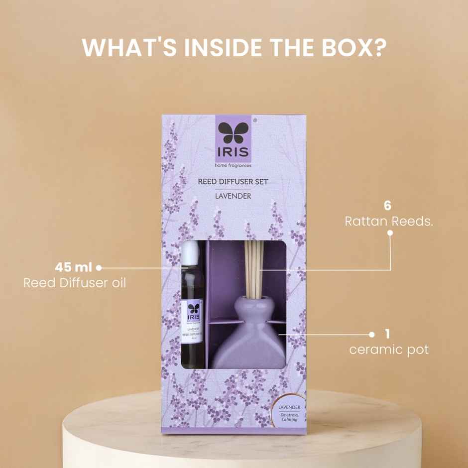IRIS Lavender Reed Diffuser Set | Long-Lasting Fragrance