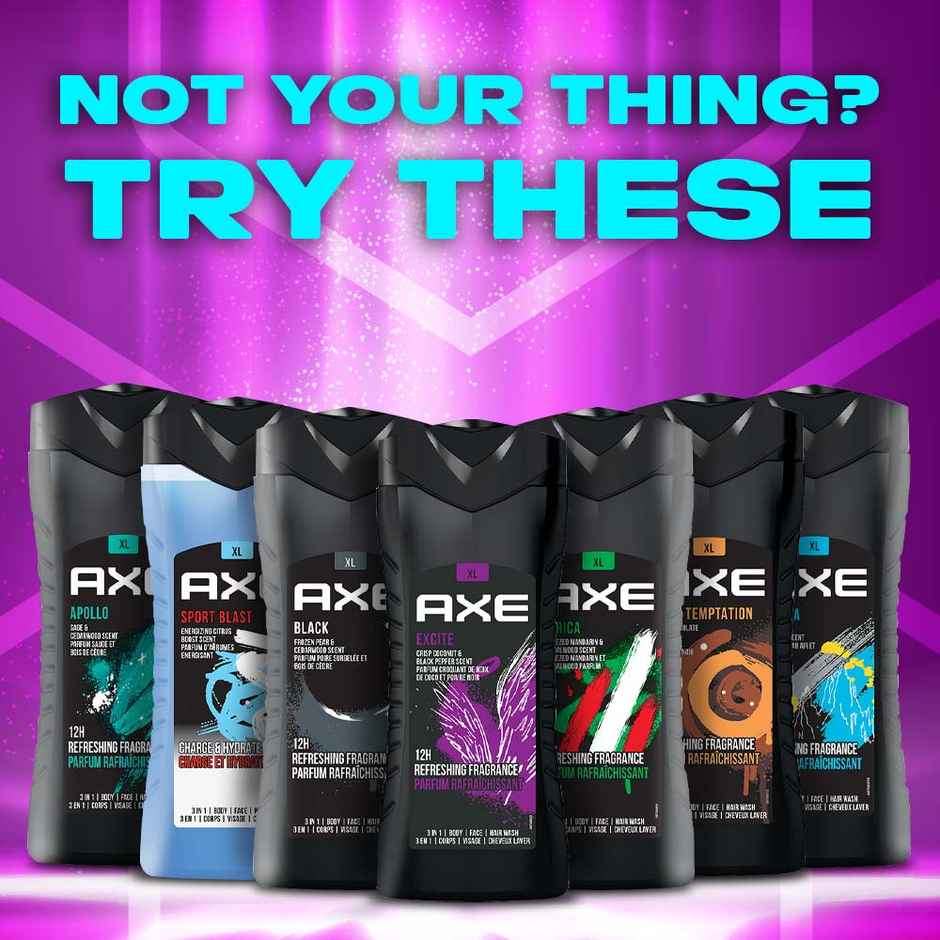 Axe Excite 3-in-1 Body,Face & Hair Wash | For Men
