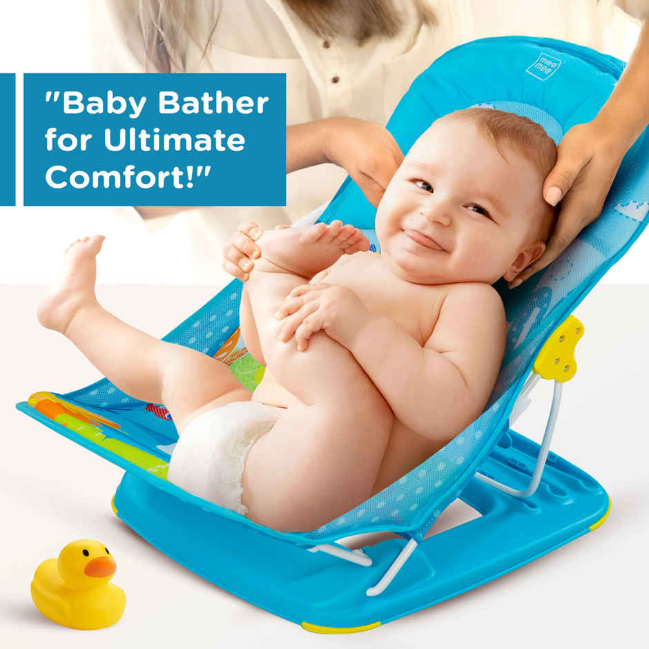 Mee Mee Newborn Baby Bather Bath Chair For Newborns And Infants | 0-12 Months | Blue