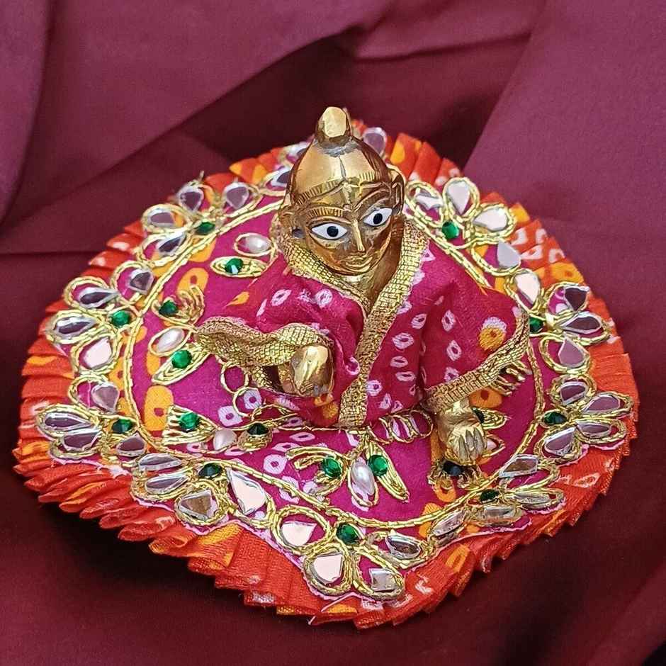Laddoo Gopal Poshak | Size 1 | 4 inch | Pink | Gullak