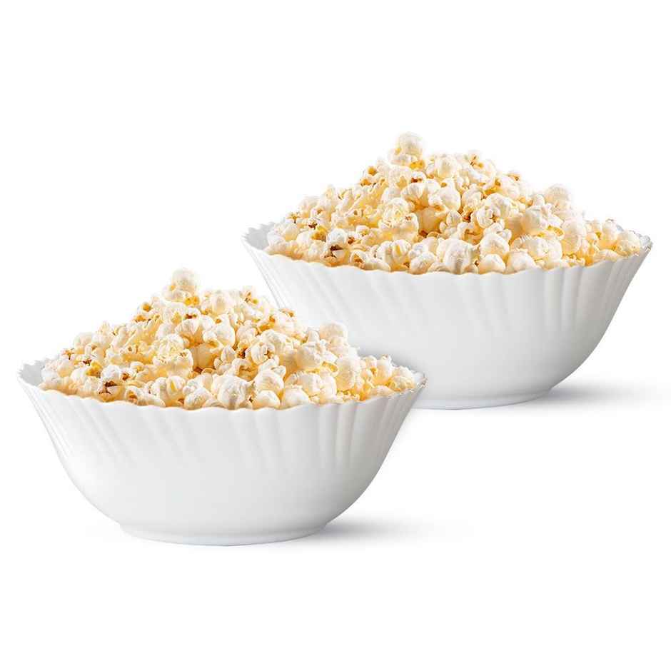 Larah By Borosil Opalware Mixing Bowl 2 Pcs Set (1240 ml Each),Crockery For Gifting & Dining, White