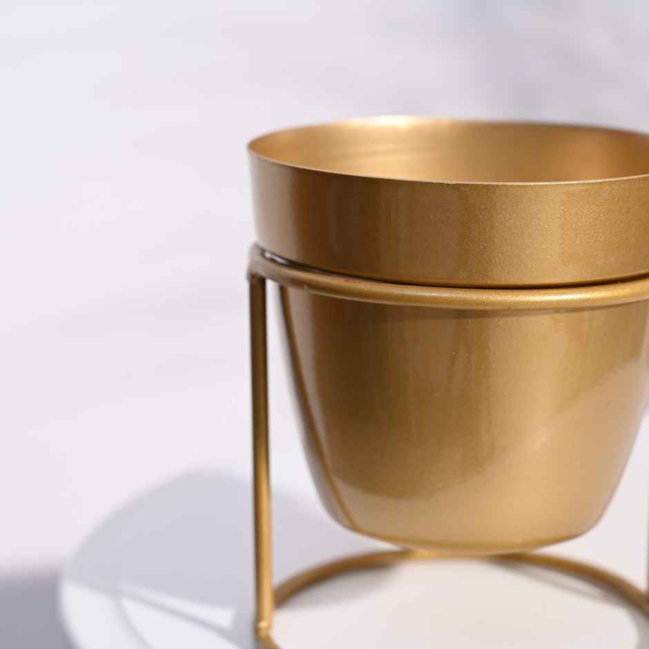 Ugaoo NYX Floor Planter for Home & Balcony Garden | Gold