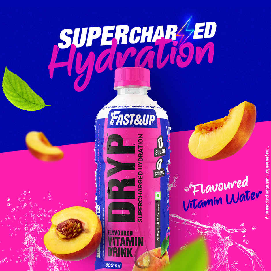 Fast&Up Dryp Vitamin Water | Zero Sugar - Zero Calories - Peach Flavour