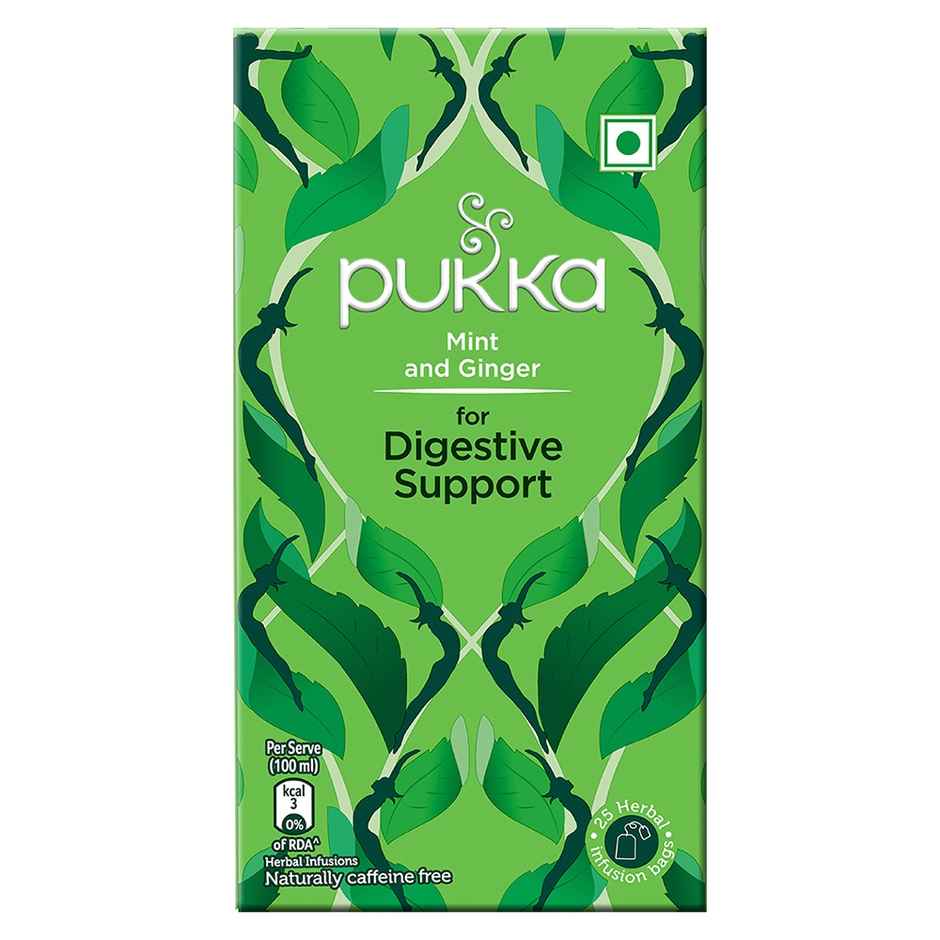 Pukka Mint and Ginger for Digestive Support I Herbal Infusion