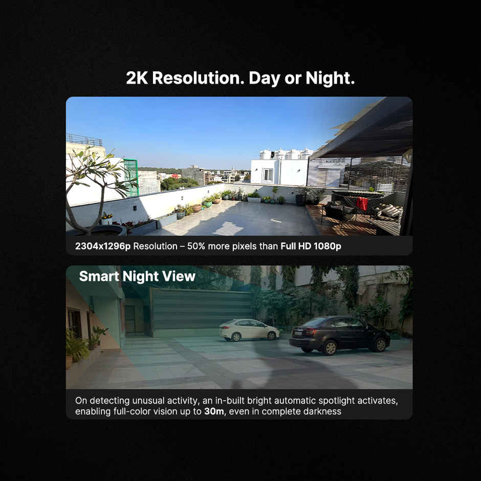 Qubo Smart Outdoor 2K Resolution 3MP Lens Wi-Fi Bullet Camera from Hero Group