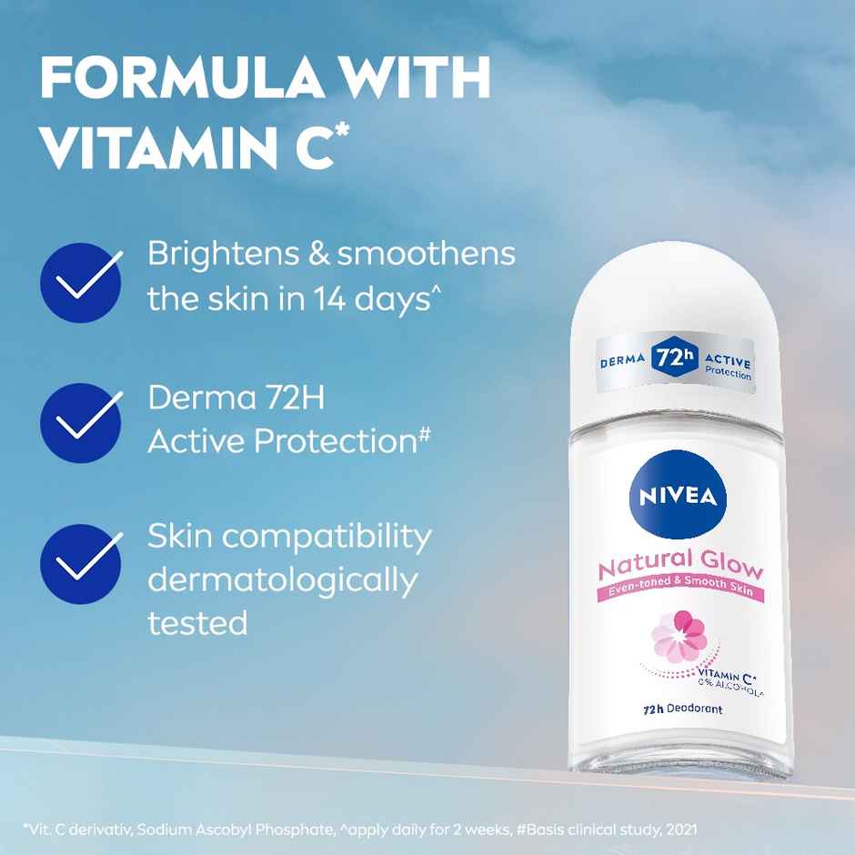 Nivea Natural Glow Even-toned & Smooth Skin 72h Protection Roll On