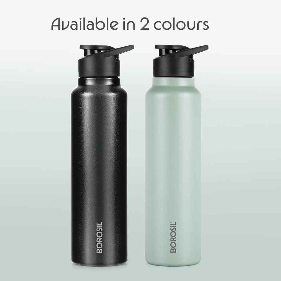 Borosil Sipfresh BIS Approved Single Wall Stainless Steel Water Bottle | Mint | 840 ml