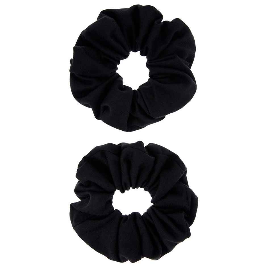Accessorize London Women Black Large hair scrunchie set