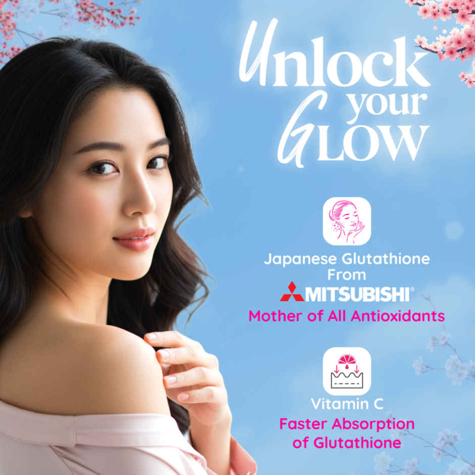 Chicnutrix Glow Japanese Glutathione & Vit. C for Brighter Skin| Strawberry-Lemon flavour