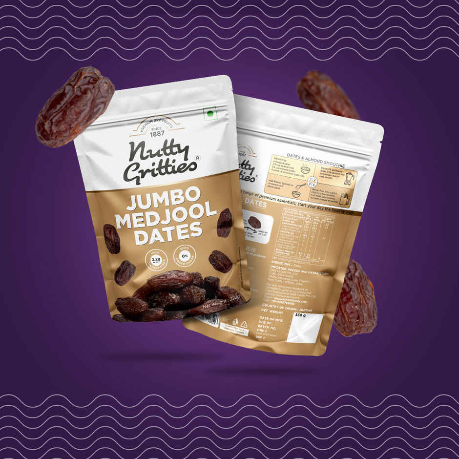 Nutty Gritties Jumbo Medjool Dates | High Fibre | Rich Caramel Taste