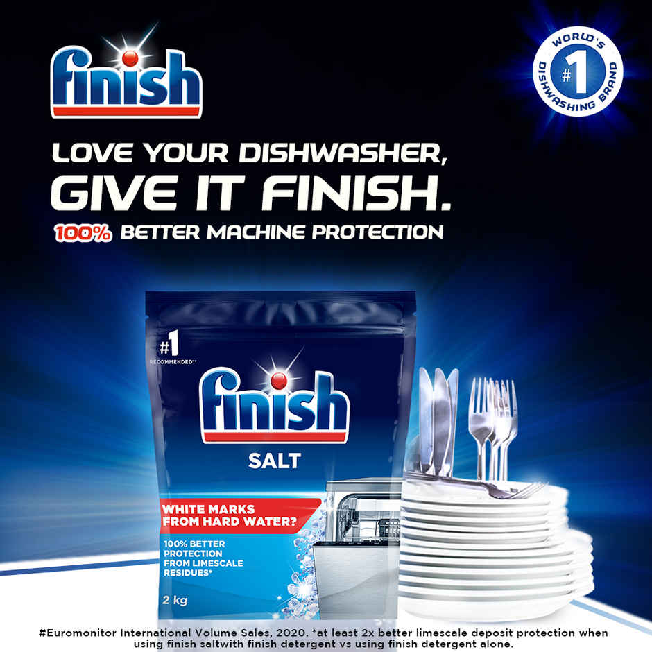 Finish Dishwasher Detergent Powder (1kg) & Finish Dishwasher Salt (2kg) Combo