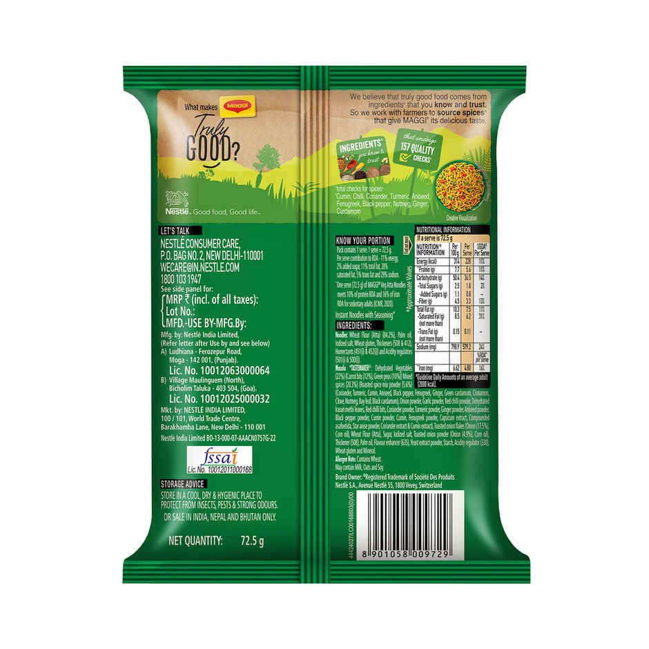 Maggi Nutri-licious Masala Veg Atta Noodles, Instant Noodles