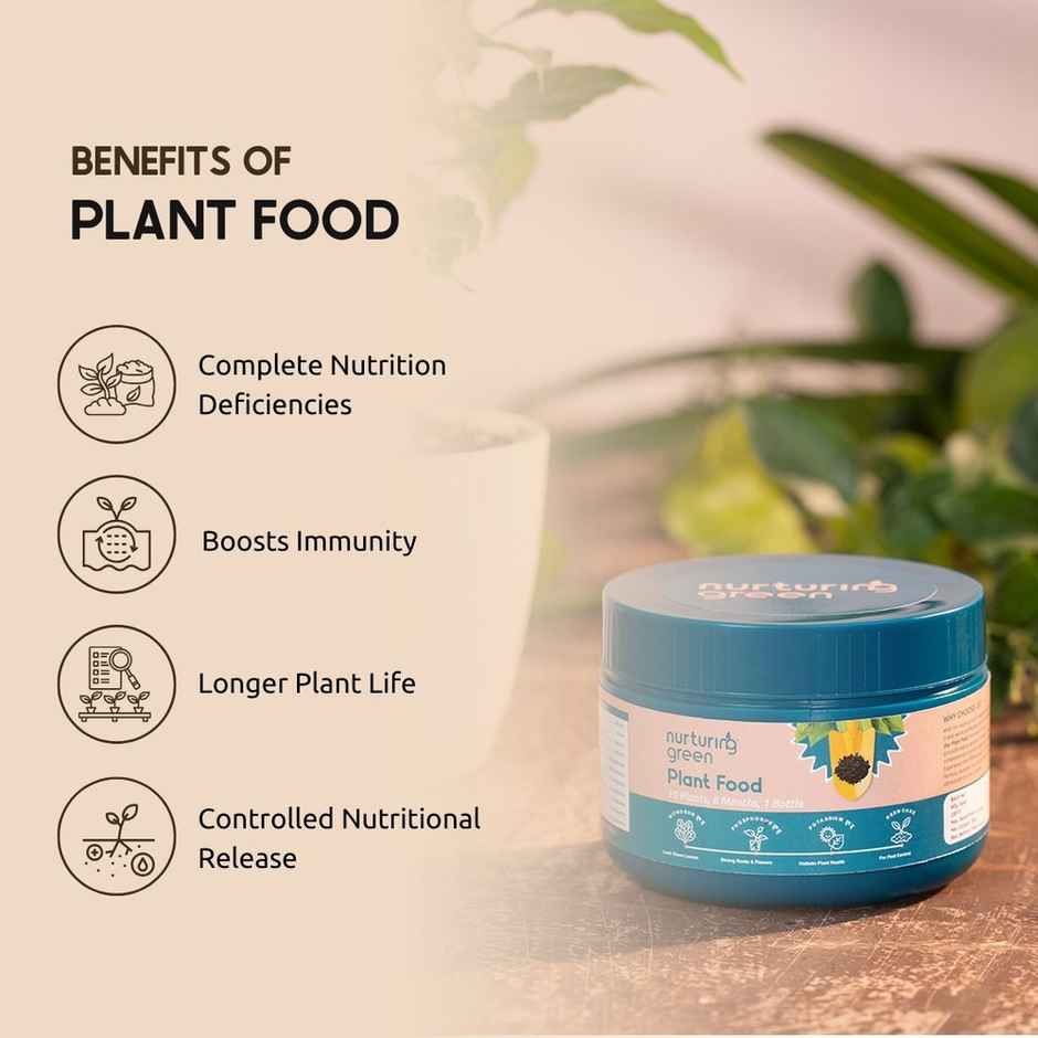 Nurturing Green - Plant Food | 100gm | Growth Supplement | Fertillizer for Soil and Plant Care