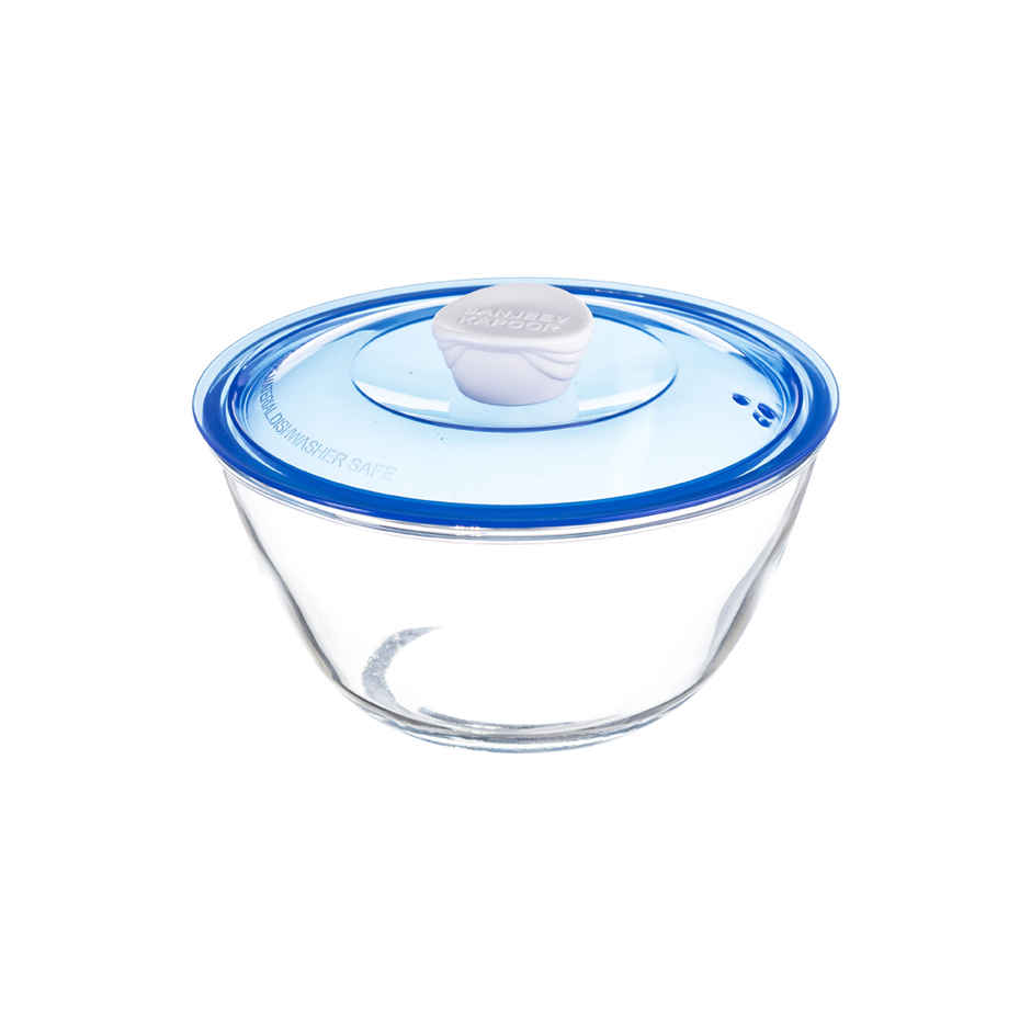 Sanjeev Kapoor Kingston High Borosilicate Mixing Bowl -Bluelid 1 L - Set Of 1 Pcs