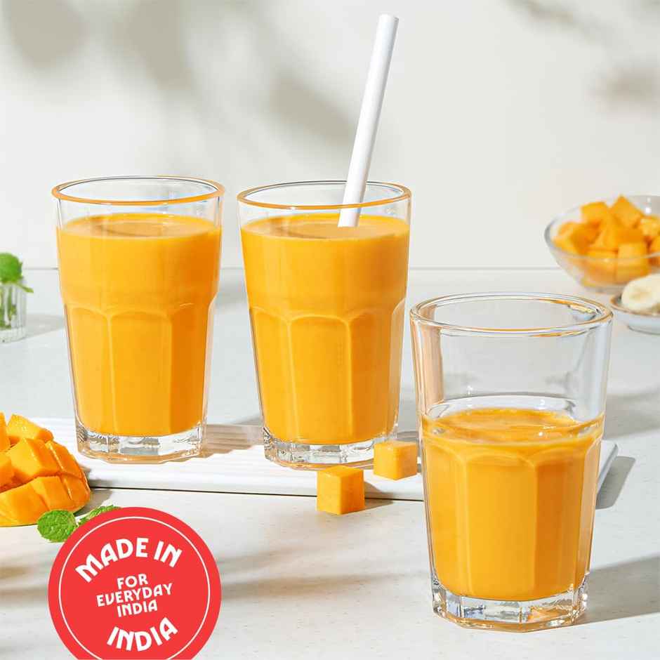 Borosil Eternal 305 ml Set of 6 pcs Transparent Drinking Glass |Borosilicate Glass Tumblers