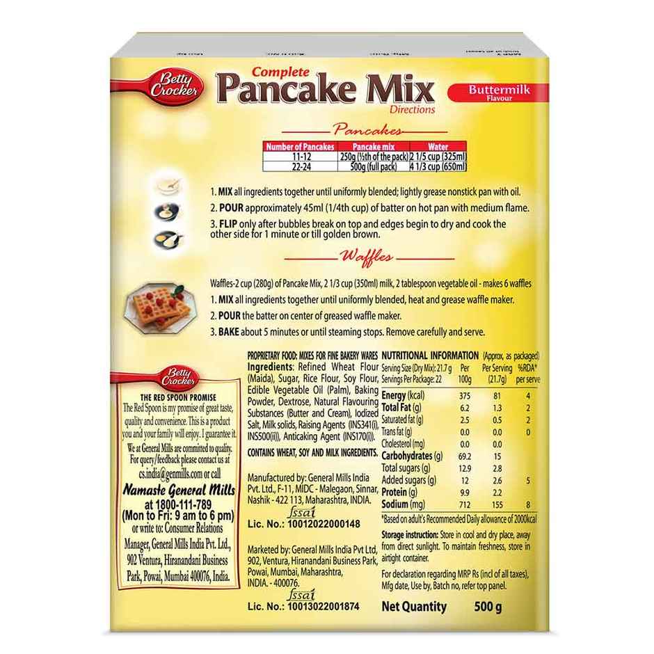 Betty Crocker Buttermilk Pancake Mix Pan Cake Mix for Kid