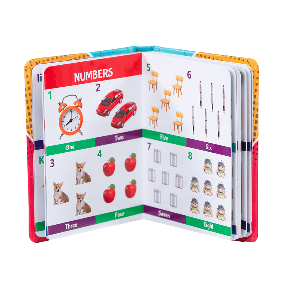 Kids' First 4 In 1 Board Book L Colors, Shapes, Alphabet, Numbers L Early Learning