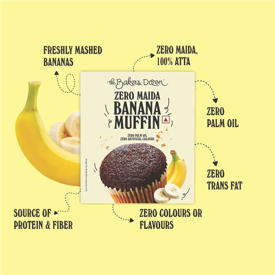 The Baker'S Dozen Zero Maida Banana Muffin