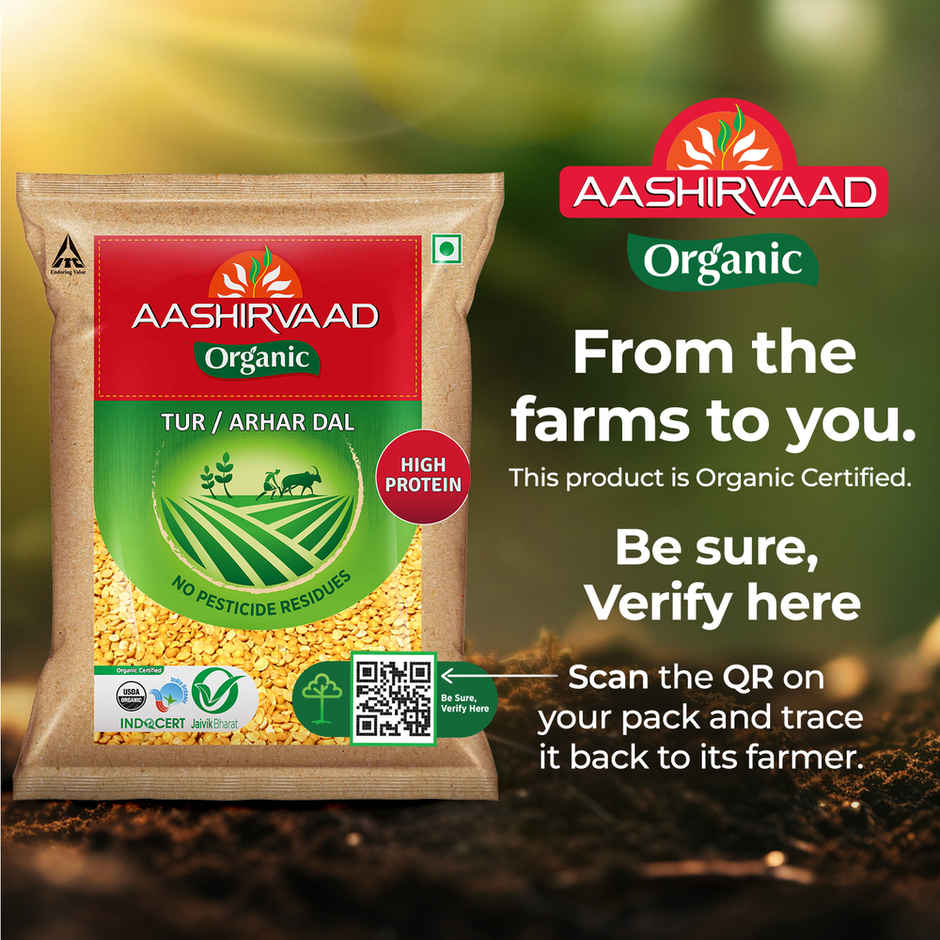 Aashirvaad Organic Arhar/Tur Dal | Rich in Protein