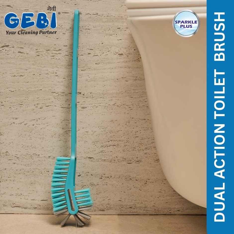 Dew Fresh Toilet Cleaner 1L + Citrus Surface & Floor Cleaner 1L (Combo Pack)(2l) & Gebi Sparkle Plus A Star Double Hockey Toilet Brush (Assorted)(1pc) Combo