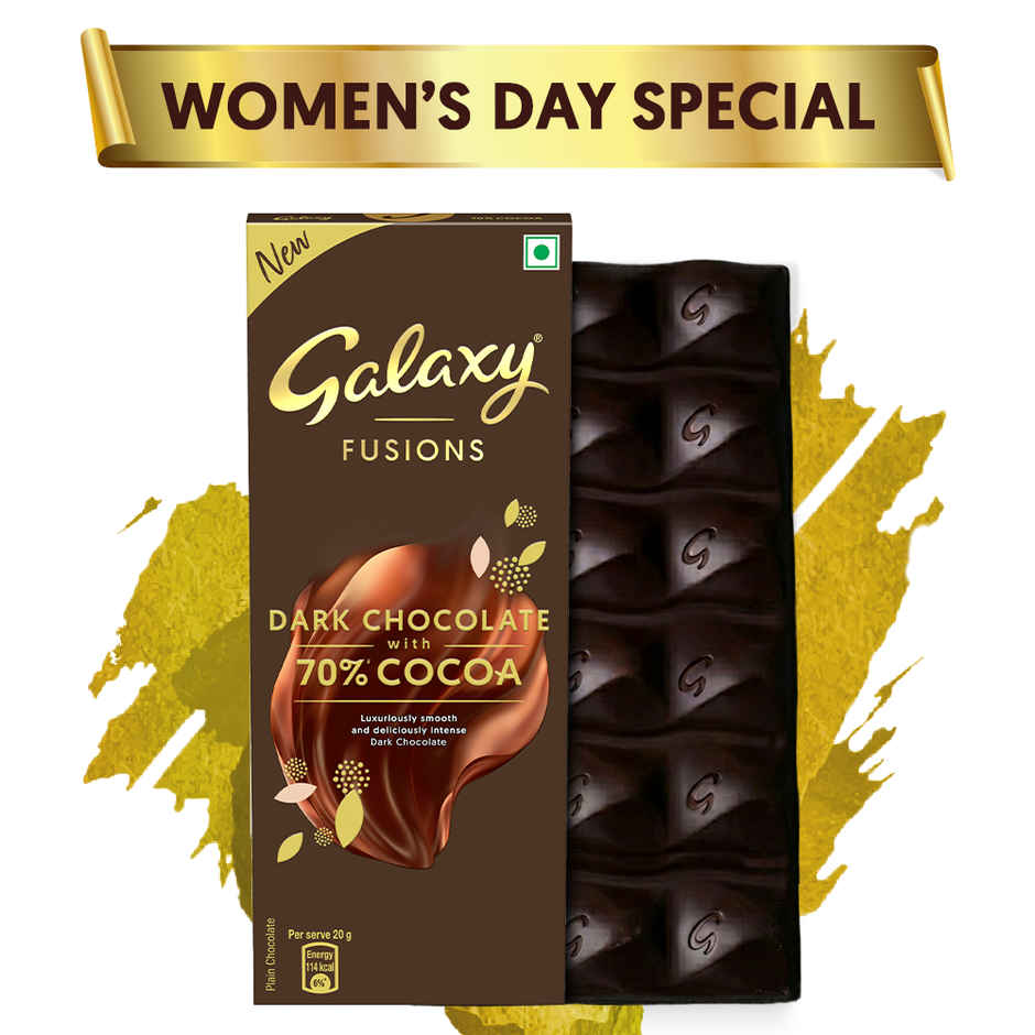 Galaxy Fusions Dark Women's Day Special Chocolate Bar With 70% Cocoa