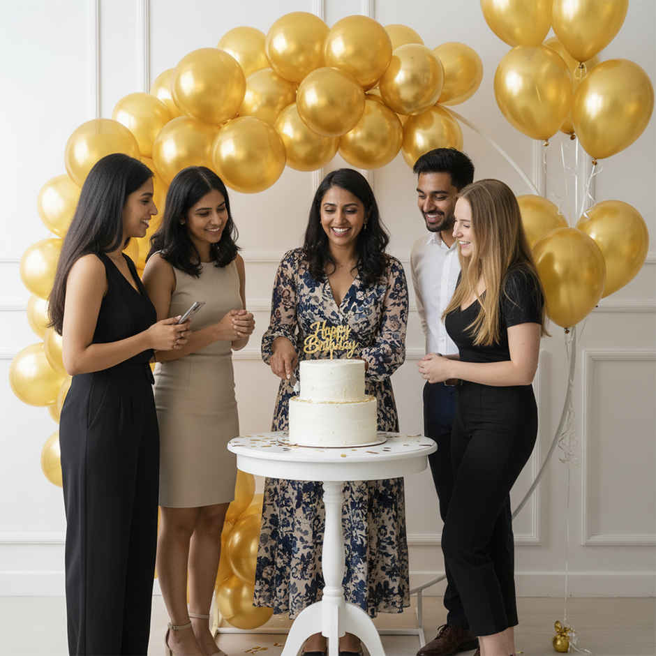 Golden Metallic Balloons For Party Decoration | Party Propz