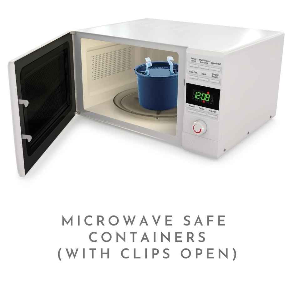 Magnus Microwave Steam Lock Deep Container - Blue/Black