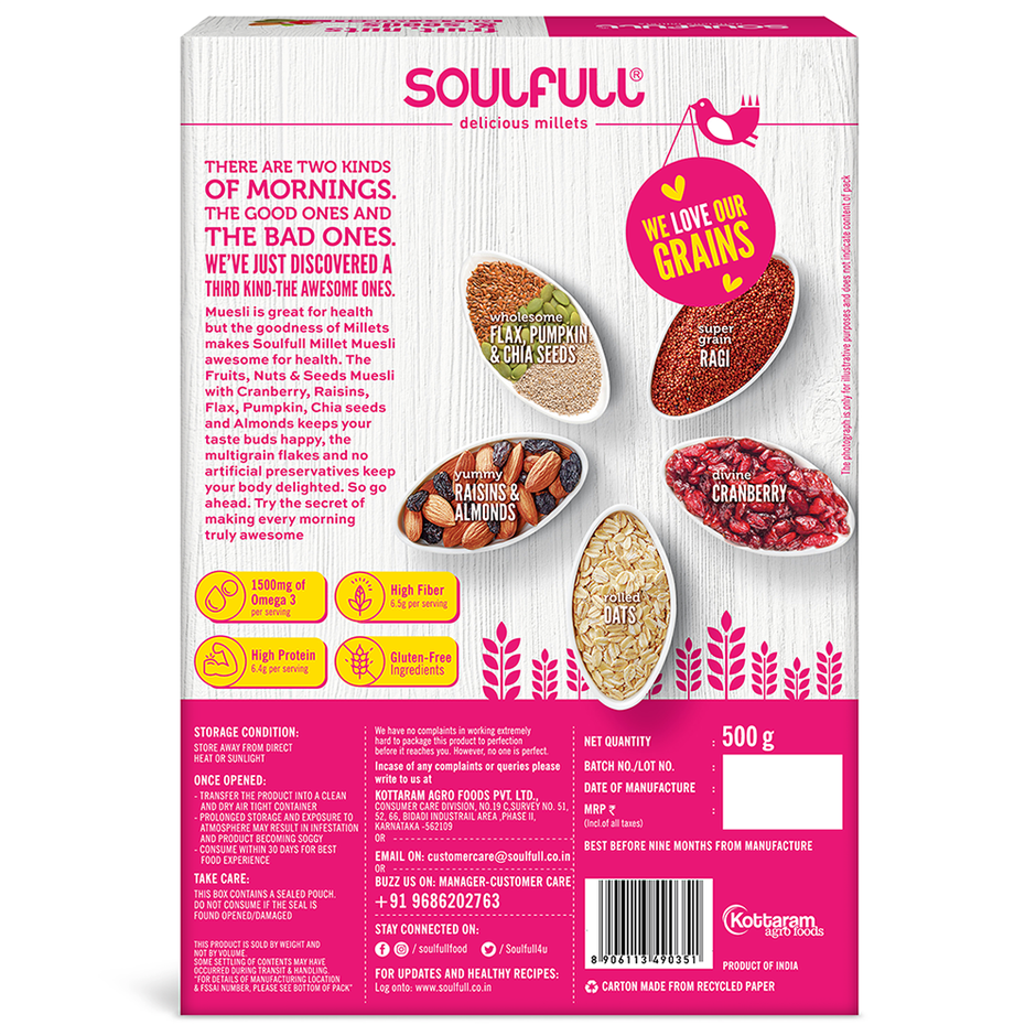 TATA Soulfull Fruit Nuts & Seeds Millet Muesli
