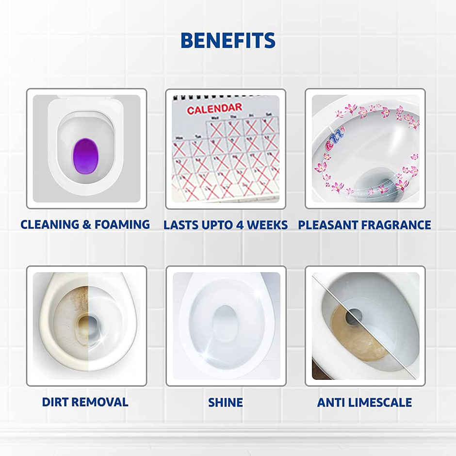 Harpic Floral Delight Power Fresh 6 Toilet Cleaner Rim Block