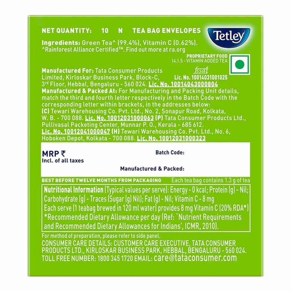 Tetley Classic Green Tea