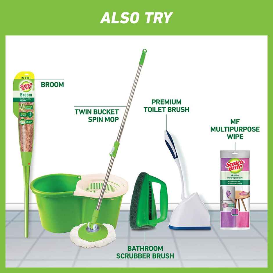 Scotch-Brite Bathroom Squeegee Wiper | 34.2 In | Green