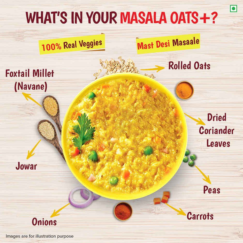 Tata Soulfull Masala Oats+ Mast Masala, with 25% millets, Non sticky