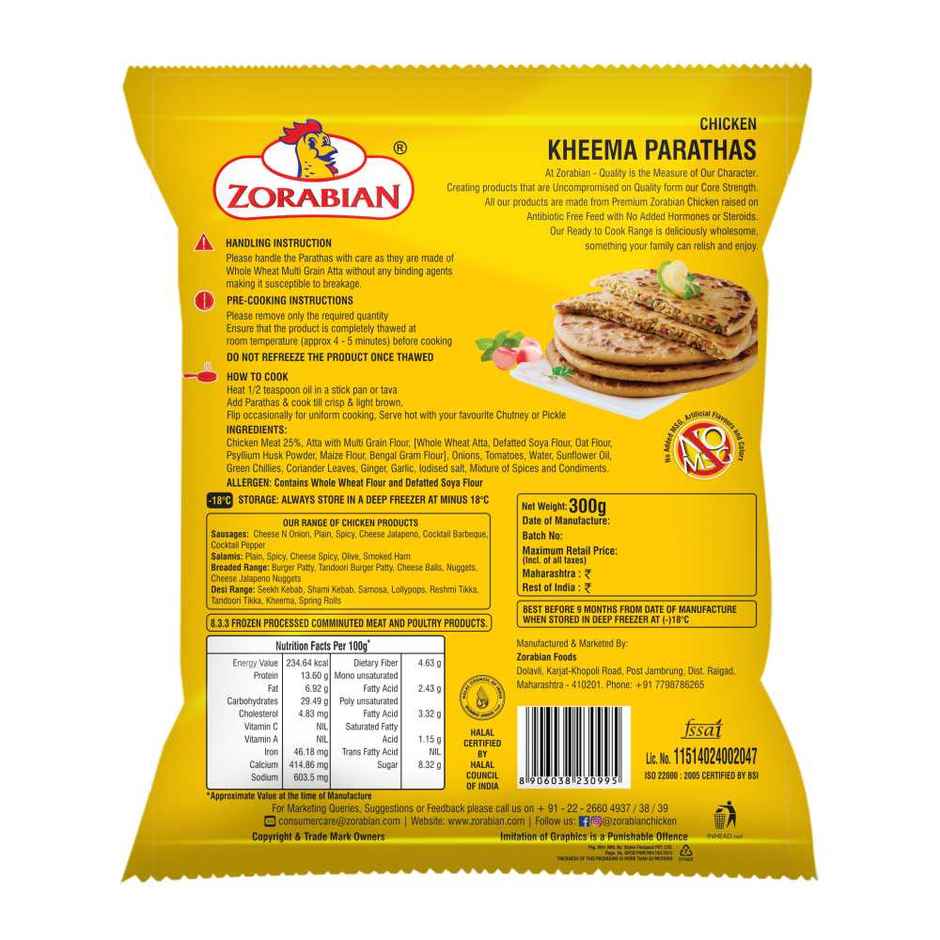 Zorabian Chicken Kheema Parathas Combo