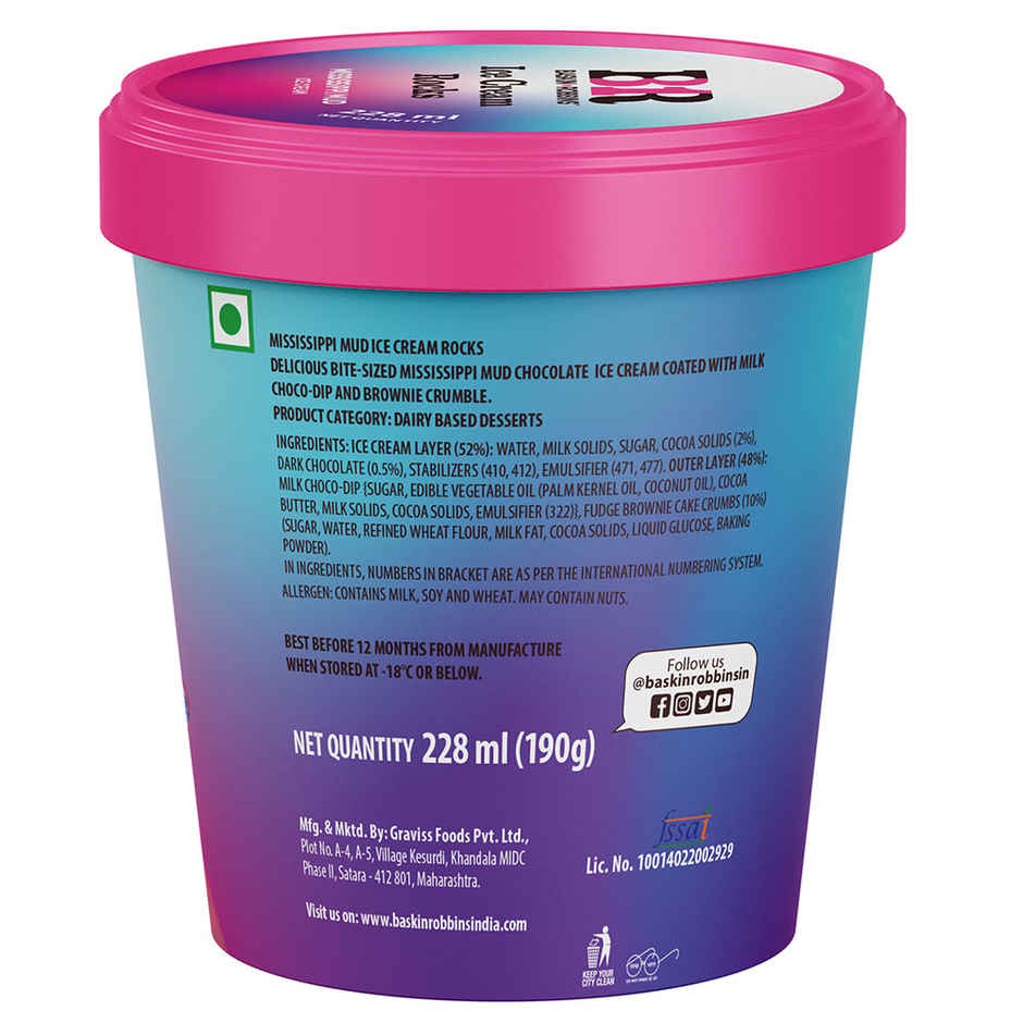 Baskin Robbins Mississippi Mud Ice Cream Rocks BonBon