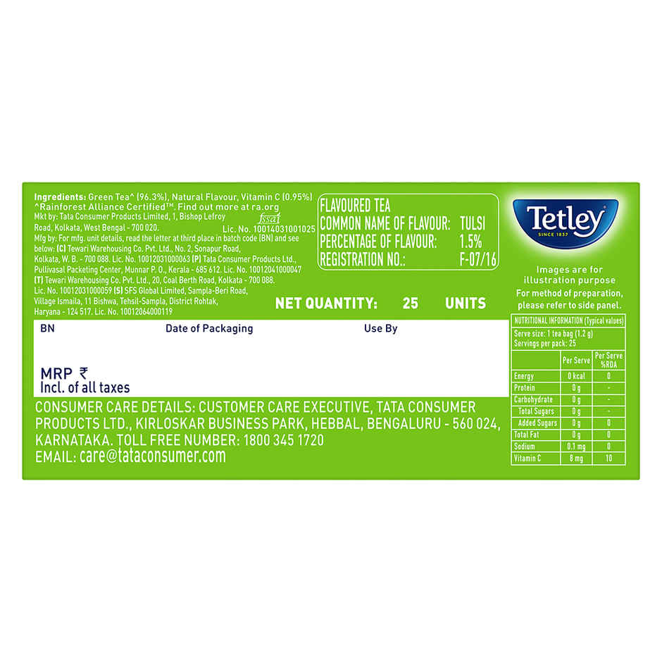 Tetley Tulsi Immune With Added Vitamin C Green Tea